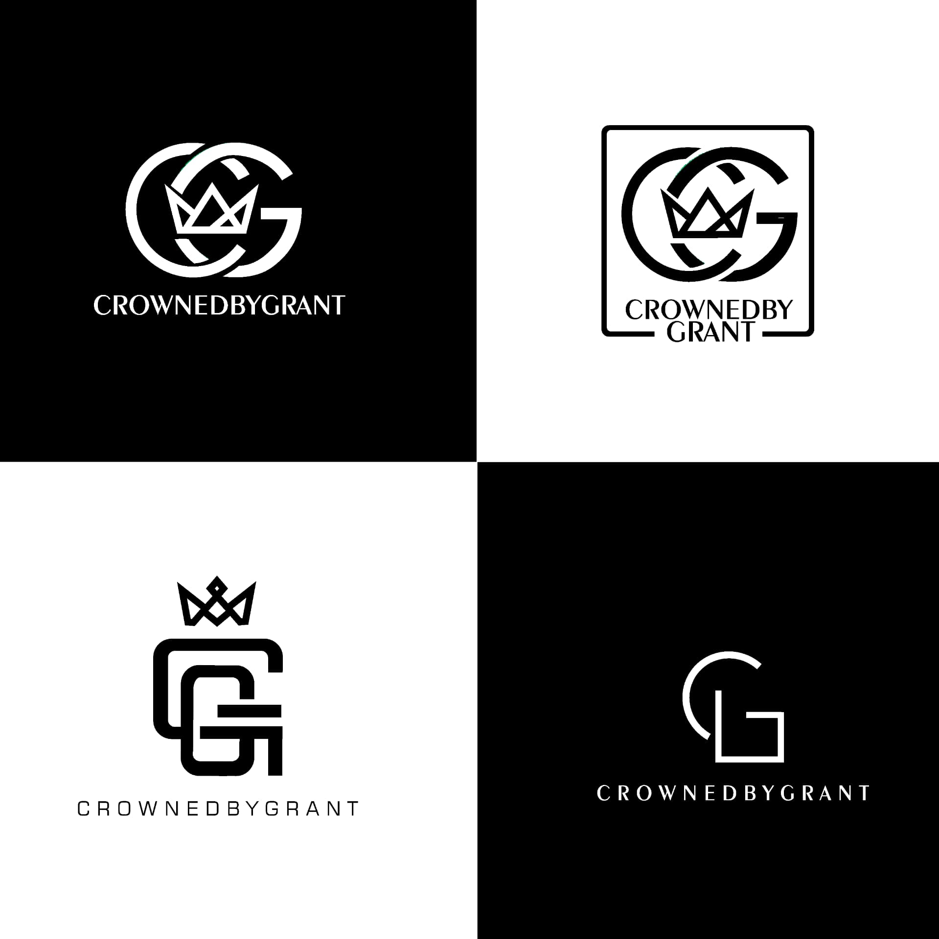 Logo Design — CrownedByGrant & Selected Marks — CrownedByGrant — Exploration 1