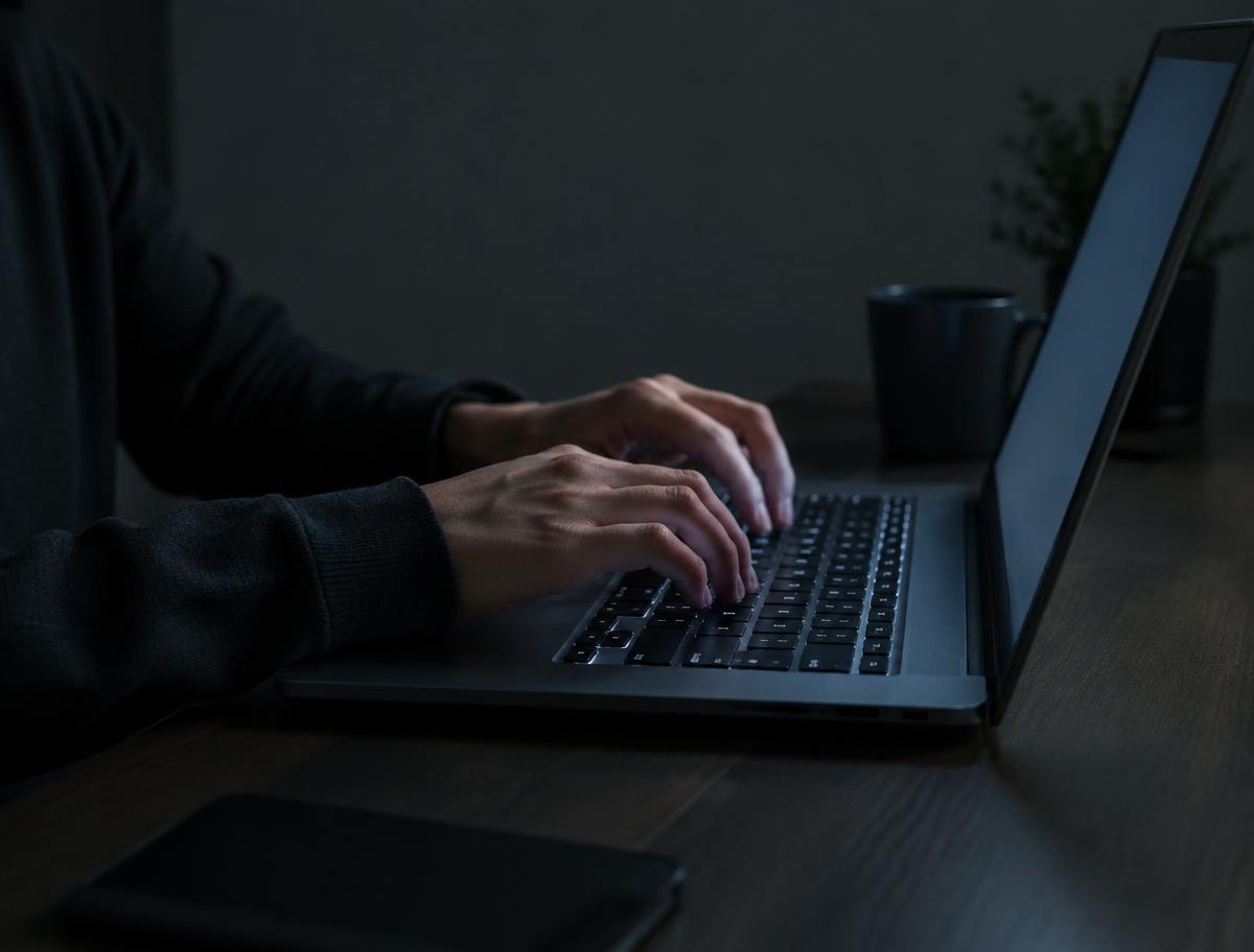 Illustrative image of a laptop in use